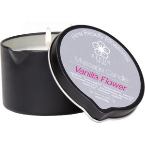 imageFLEUR DE SPA Massage Oil Candle  6oz with Pour Spout  Made in USA  All Natural Coconut ampamp Soy Blend  Melts to Warm Alluring ampamp Hydrating Body Oil  Perfect Spa ampamp Gift Candle Sweet DreamsVanilla Flower