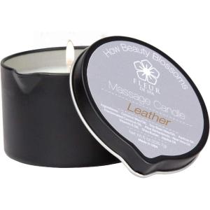 imageFLEUR DE SPA Massage Oil Candle  6oz with Pour Spout  Made in USA  All Natural Coconut ampamp Soy Blend  Melts to Warm Alluring ampamp Hydrating Body Oil  Perfect Spa ampamp Gift Candle Sweet DreamsLeather