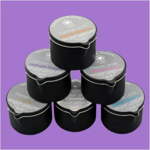 imageFLEUR DE SPA Massage Oil Gift Set  6 Scents Variety Pack 6oz Bottles with Pour Spout  Made in USA  All Natural Coconut ampamp Soy Blend  Melts to Warm Oil for Relaxation